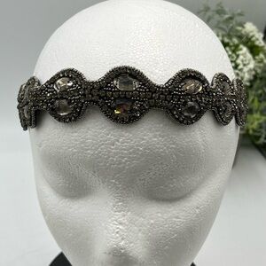 Tassel Mink Mile Black Silver Rhinestone Adjustable Headband New‎